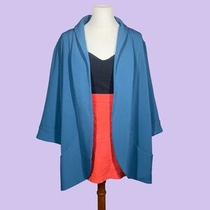 Anthracite by Muse teal oversized open front cardigan blazer jacket XL